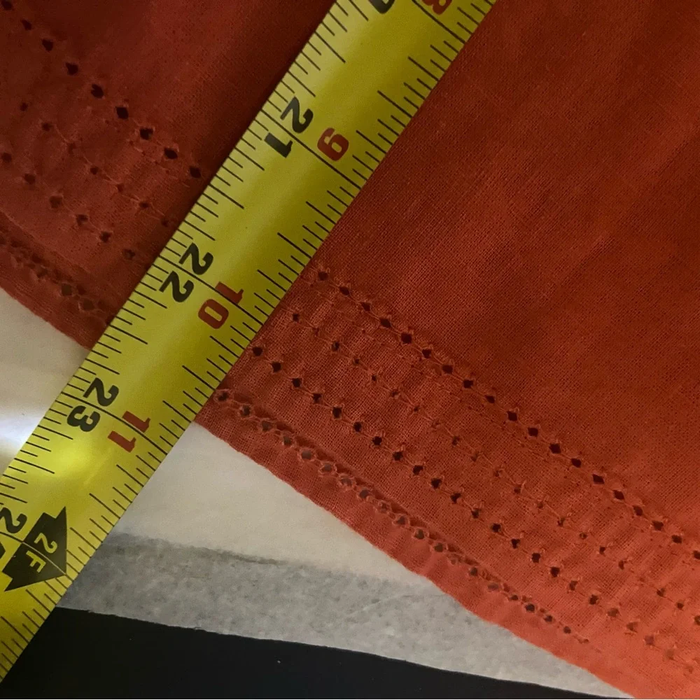 Banana Republic Linen/Cotton Midi Skirt Size Small Boho Coastal Modest Orange